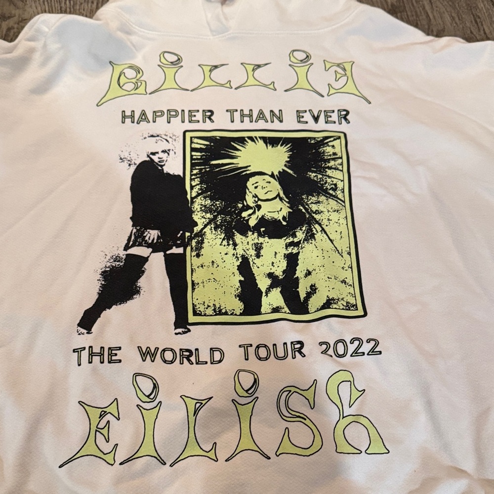 Billie Eilish White Graphic Sweater